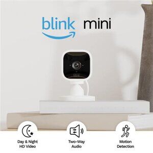 Compact indoor plug-in smart security camera, 1080p HD video, night vision